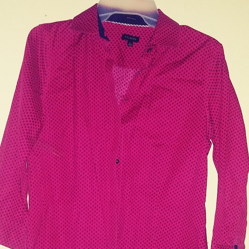 3/4 sleeve button down TALBOTS RED SHIRT.